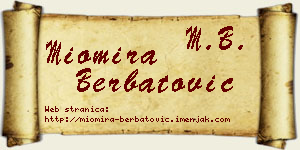 Miomira Berbatović vizit kartica